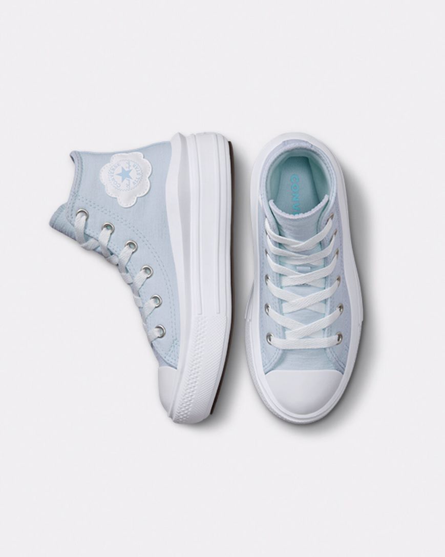 Sapatos Plataforma Converse Chuck Taylor All Star Move Cloud Patch Cano Alto Menina Azuis | PT H03T1P5